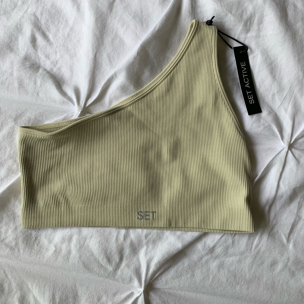 Set active ribbed one strap bra